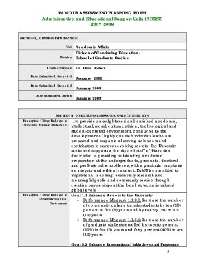 Fillable Online Famu Famous Assessment Planning Form Administrative