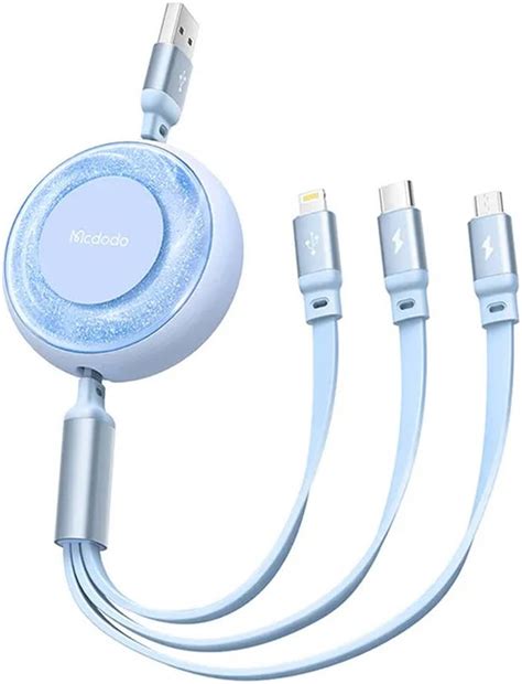 Mcdodo In Retractable Usb To Type C Iphone Micro Usb Cable A