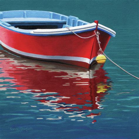 Red Boat Painting By Nance Danforth Fine Art America