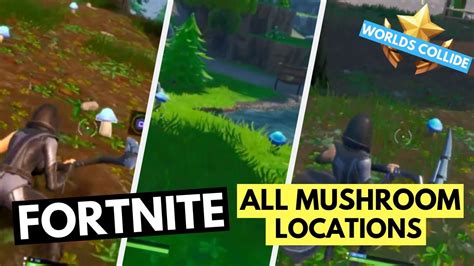 Find All Mushroom Locations Fortnite Worlds Collide Challenges Youtube