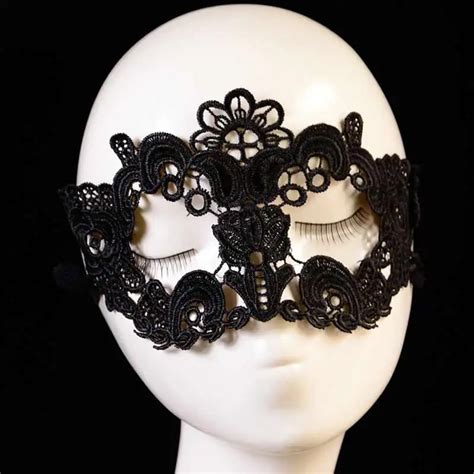 5pc Female Masquerade Mask Lace Flower 2016 Halloween Mask Black Cutout