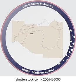 Large Detailed Map Madison County Idaho Stock Vector (Royalty Free ...