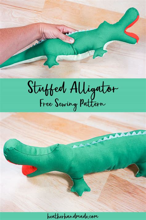 Free Stuffed Alligator Sewing Pattern • Heather Handmade