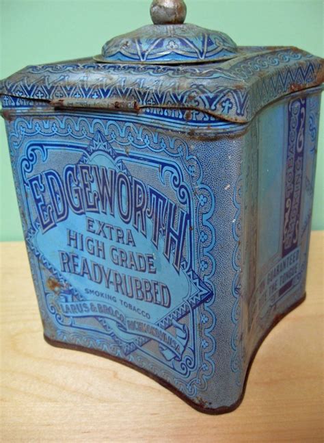 Old Edgeworth Tobacco Tin Typography Color Packaging Vintage Tins Vintage Large Antique