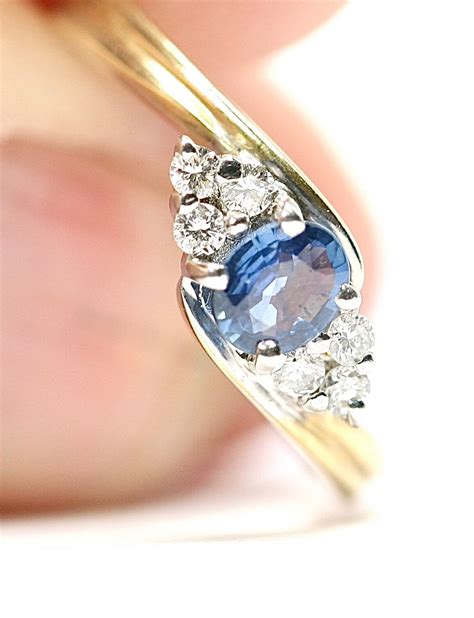 Superb Sparkling Vintage 9ct Gold Sapphire And Diamond Ring Fully Hallmarked Size O Or Us 7