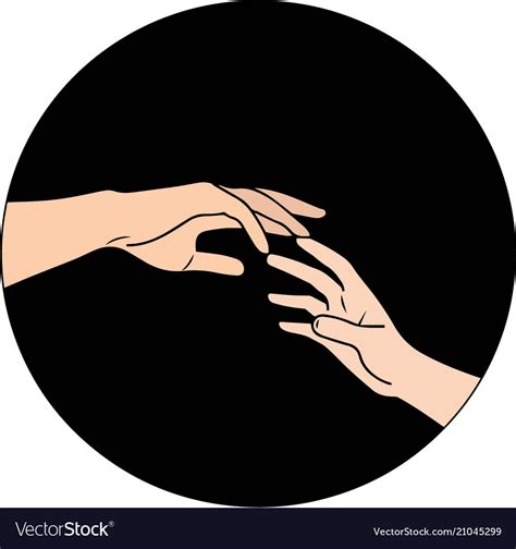 Two Hands Reaching Each Other Royalty Free Vector Image