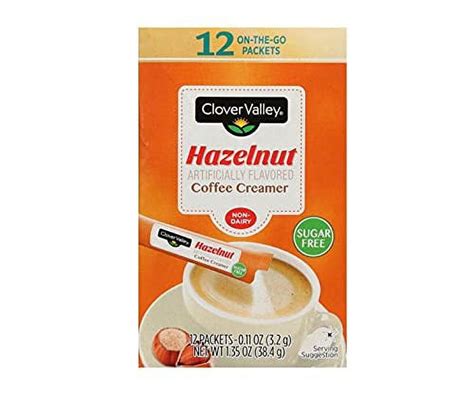 Clover Valley Sugar Free Hazelnut Coffee Creamer 12 On The Go Sticks 1 Package Non Dairy