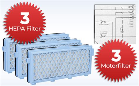 McFilter 3 Filtros HEPA 3 Filtros De Motor Recortables Para