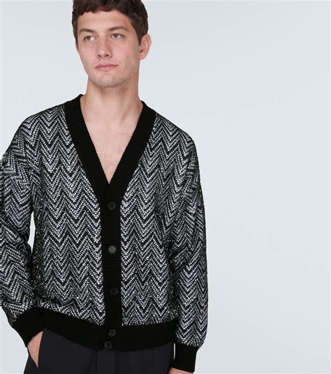 Zig Zag Cotton Blend Cardigan In Black Missoni Mytheresa