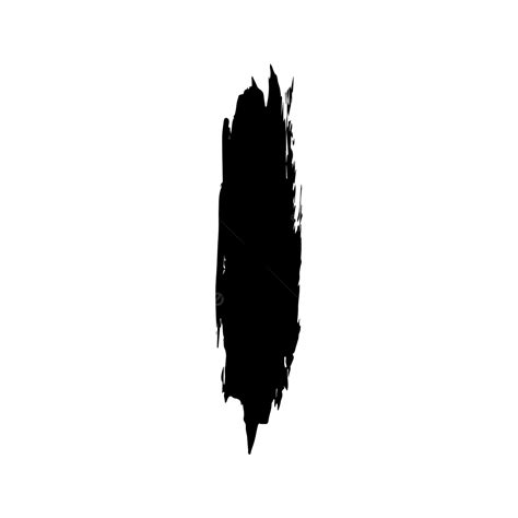 Hand Painted Black Brush Stroke Isolated Effect Grunge Brush Texual