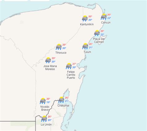 Clima Para Hoy En Canc N Y Quintana Roo Lluvias Fuertes