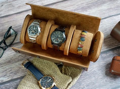 Gift For Him Box For Men Personalized Leather Watch Case Groom Gift