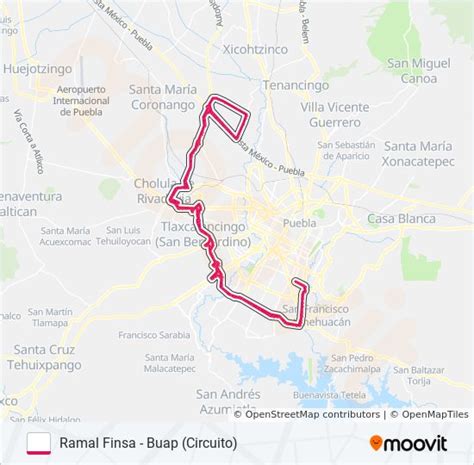 Ruta periférico horarios paradas y mapas Ramal Finsa Buap