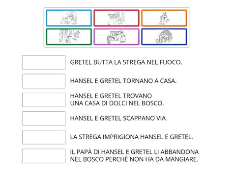 RICOSTRUISCI LA STORIA DI HANSEL E GRETEL Match Up