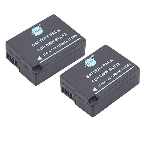 DSTE 2PCS DMW BLC12 Rechargeable Camera Battery For Panasonic DMC GH2