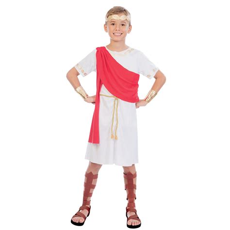 Buy Ancient Greek Toga Boy Ruler Golden Fancy Dress Outfit Costume Boys