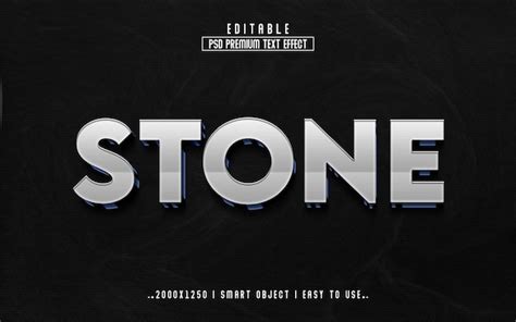 Premium PSD Stone 3d Editable Text Effect Psd With Premium Background