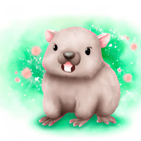 3d Cute Happy Wombat Clipart With Watercolor Illustration · Creative Fabrica