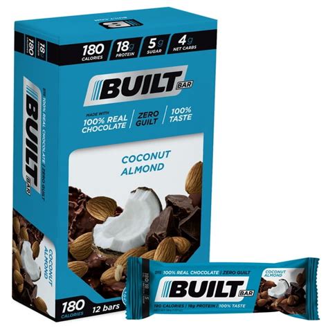 Built Bar Protein Bar Coconut Almond Gluten Free 12 Count