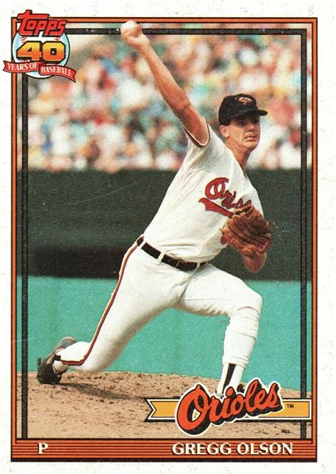 TOPPS 40 YEARS OF BASEBALL 1991 BASEBALL CARD 10 GREG OLSON BALTIMORE