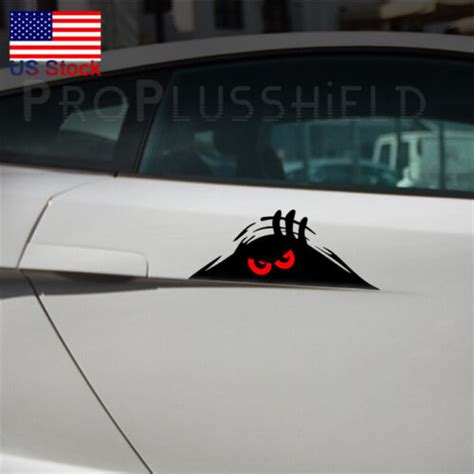 1pc Red Eyes Monster Peeper Scary Funny Car Bumper Window Vinyl Decal