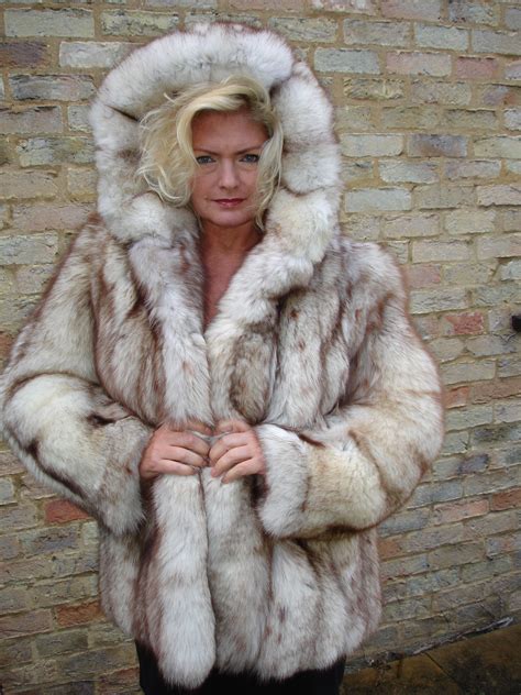 Blue Fox Fur Jacket With Fully Fur Lined Hood Wow Please Come And See