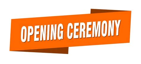 Opening Ceremony Banner Template. Ribbon Label Sign. Sticker Stock ...