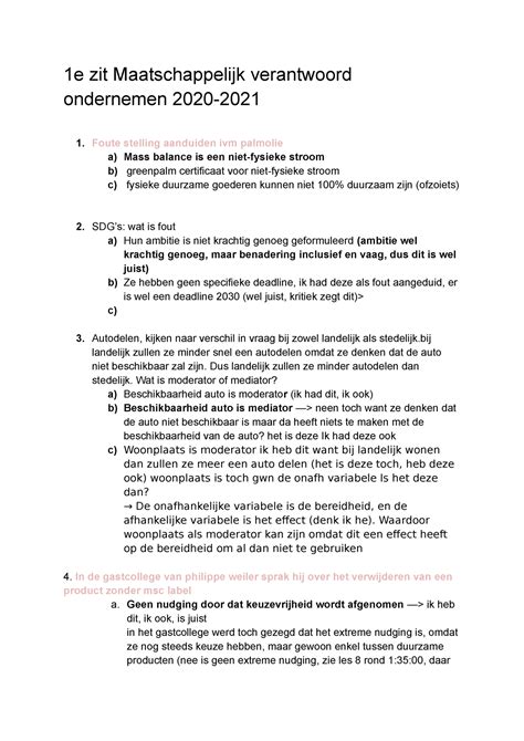 Examen Mvo Tentamen E Zit Maatschappelijk Verantwoord