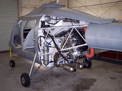 Vertical Hummingbird kit helicopter with a V-8 car engine. A modified General Motors LS7, to be ...