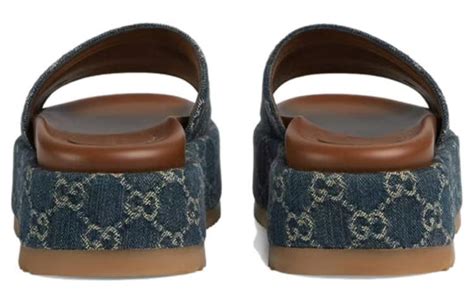 Wmns Gucci Angelina Platform 55 Mm Sandal Jacquard Denim 623212 2k