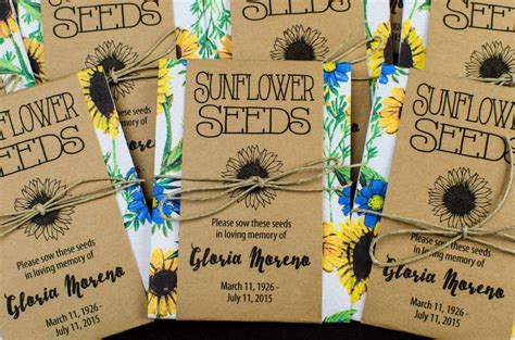 Sunflower Personalized Memorial Seed Packets - Etsy | Seed packet ...