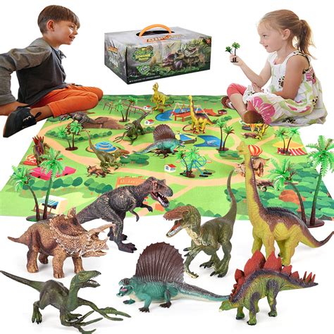 Buy BLAZOR Dinosaur Toys for Boys, Jurassic World Toys with Play Mat & Trees, Dinosaur Including ...