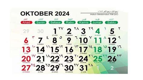 6 Oktober 2024 Kalender Islam Lengkap Tanggal Hijriyah Dan Peristiwa