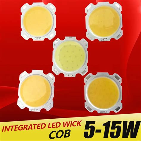 Epistar Chip LED COB De Alta Potencia 5W 7W 10W 12W 15W DC 15V