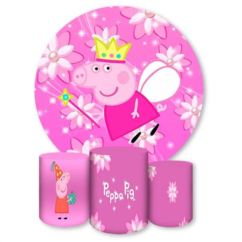 Capa Painel Trio Capas Cilindros Sublimados Tema Peppa Pig