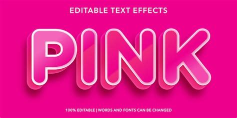 Efeito De Texto Edit Vel Em Estilo D Rosa Vetor Premium