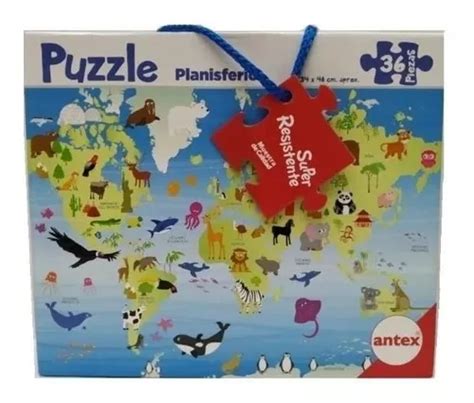 Puzzle 36 Pz Planisferio Carton Antex Casa Superbland En Venta En