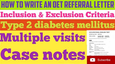 Multiple Visits Case Notes Oet Referral Letter From Multiple Visit Case