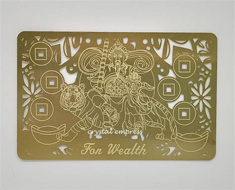 Increase Your Wealth Luck Gold Talisman Card Crystal Empress Feng