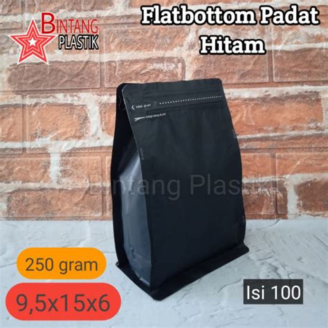 Jual Pcs Flat Bottom Hitam Gram Premium Coffee Bag Kemasan