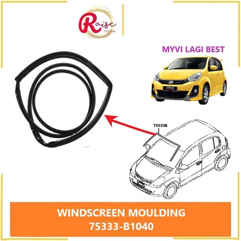 Windscreen Moulding Front Perodua Myvi Lagi Best Getah Cermin Besar