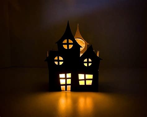 D Paper Haunted House Craft With Free Template The Craft At Home