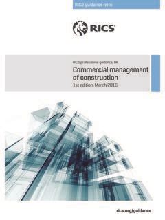 Commercial Management Of Construction RICS Commercial Management Of