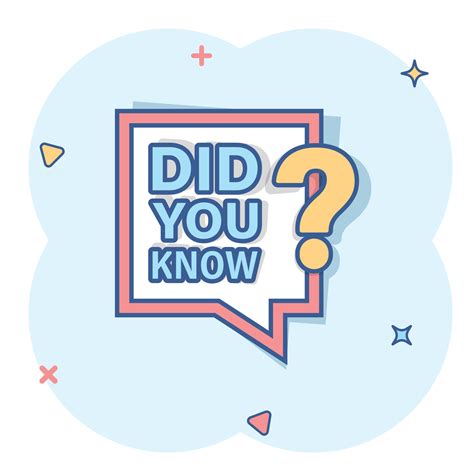 Did You Know Icon In Comic Style Banner Interesting Facts Cartoon