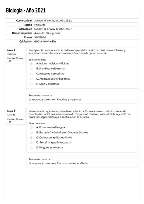 Cuestionario DE Autoevaluación DE TP 1 TRABAJO Biologia Celular y