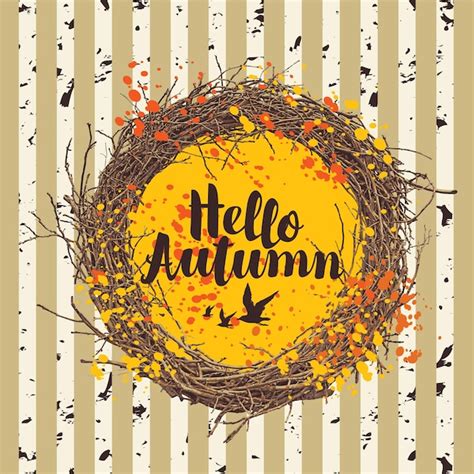 Premium Vector Hello Autumn Poster