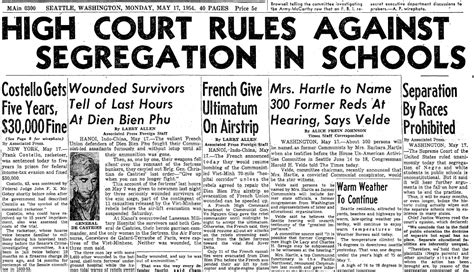 17 May 1954 Supreme Court Rules Against School Segregation