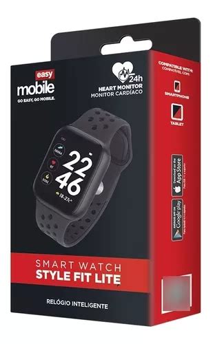 Smartwatch Easy Mobile Smart Fit Hr Caja Negra Malla De