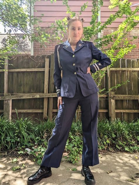 RARE 1970s Navy Blue Military Style Suit - Gem