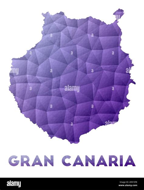 Map Of Gran Canaria Low Poly Illustration Of The Island Purple